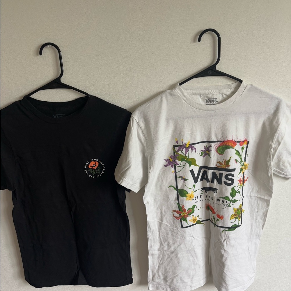 Vans Black and White Short Sleeve Tees